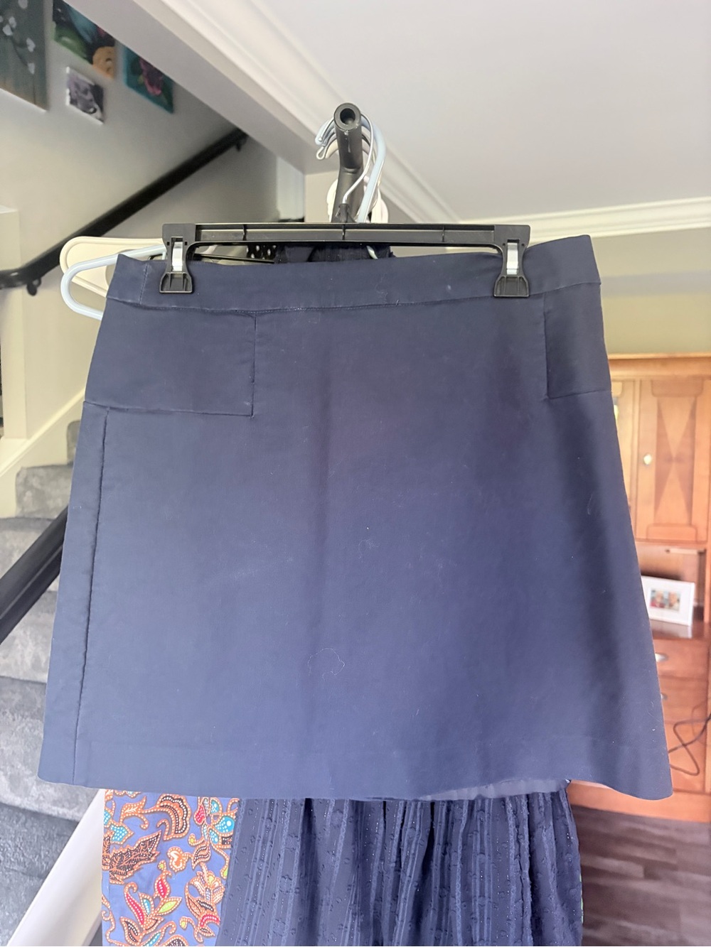 Max Studio Navy Midi A-Line Skirt